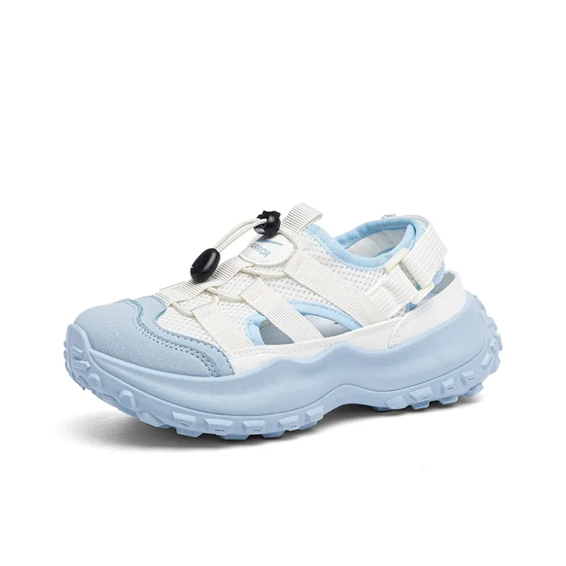 Warrior Anti Slip Wear Resistant River Trekking Shoes Women's Beige Blue-1