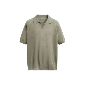ZARA Polo Shirts Men Washed Green
