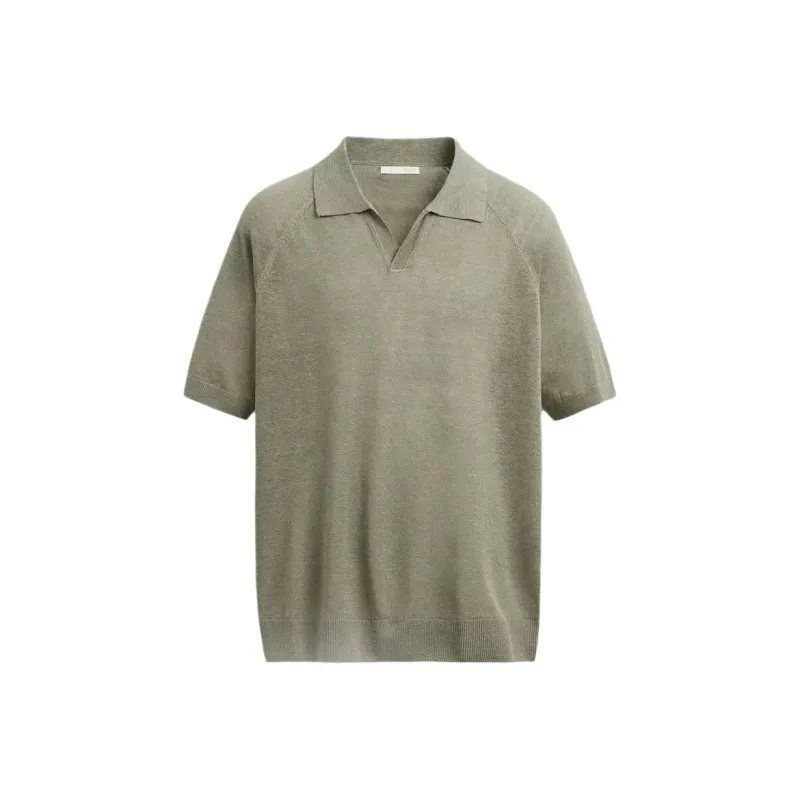 ZARA Polo Shirts Men Washed Green-0