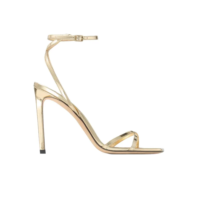 Jimmy Choo Metz One Strap Sandals 10cm Women's Gold-1