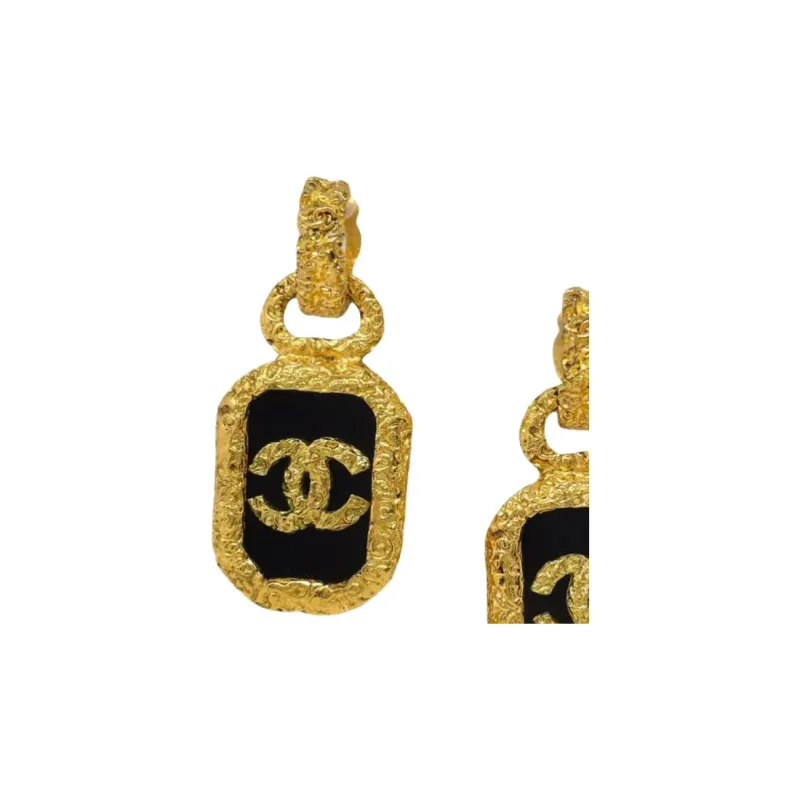 CHANEL 1993 Cc Dangle Clip on Earrings-2