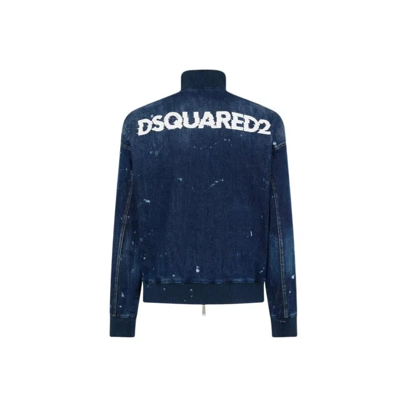 DSQUARED 2 Logo Printed Zipped Denim Jacket-1