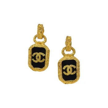CHANEL 1993 Cc Dangle Clip on Earrings