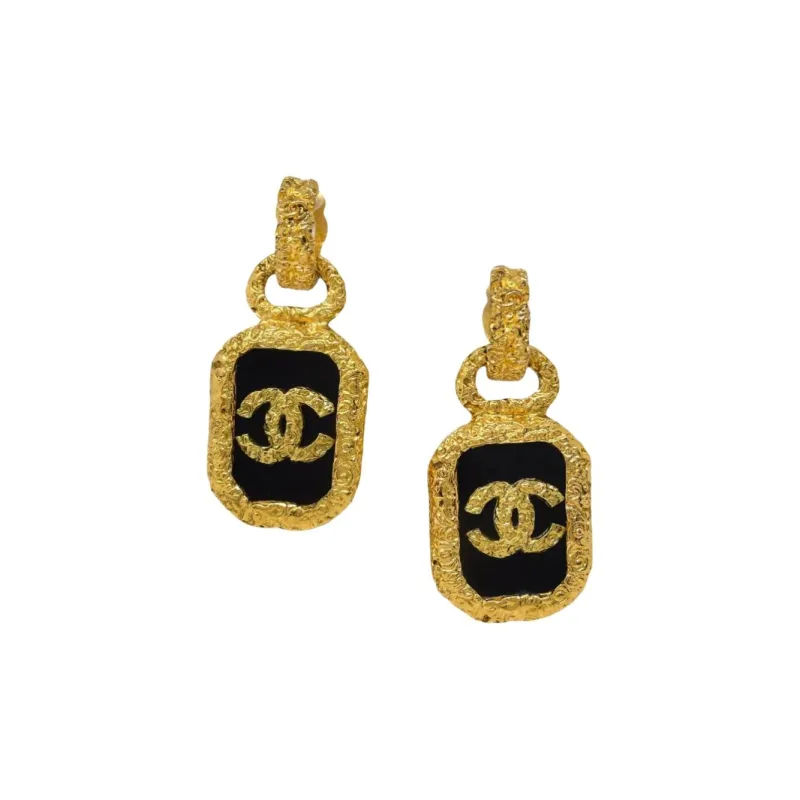 CHANEL 1993 Cc Dangle Clip on Earrings-0