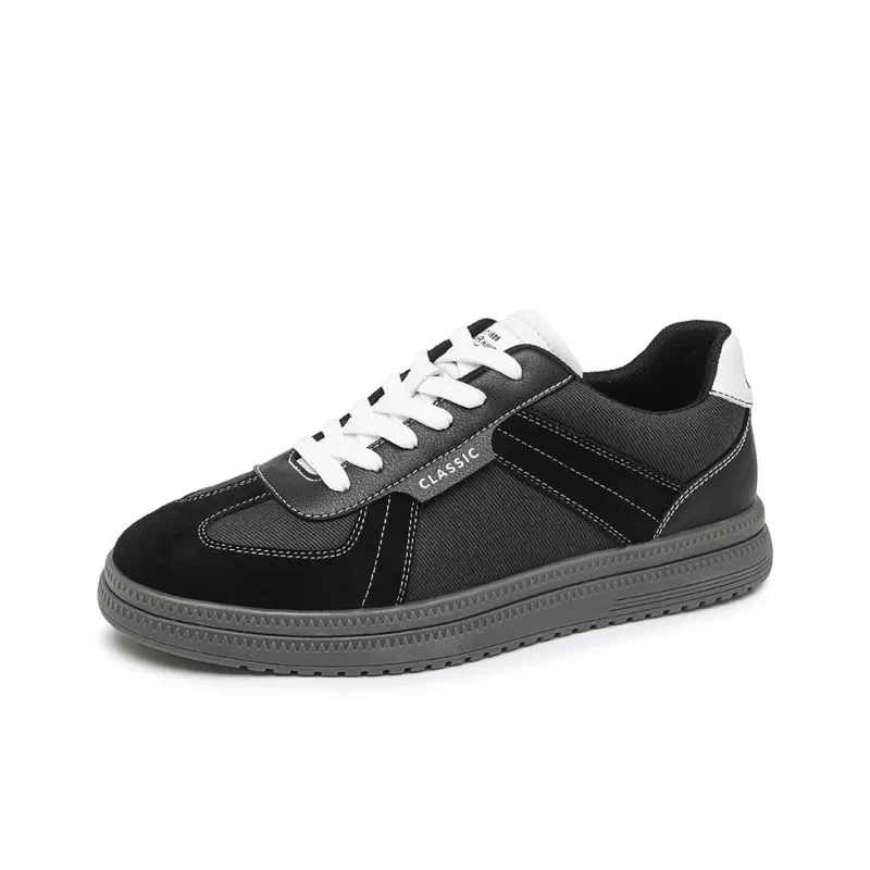 AMICNIEGD Breathable And Slip Resistant Low Top Skateboard Shoes Men's Gray Black-1
