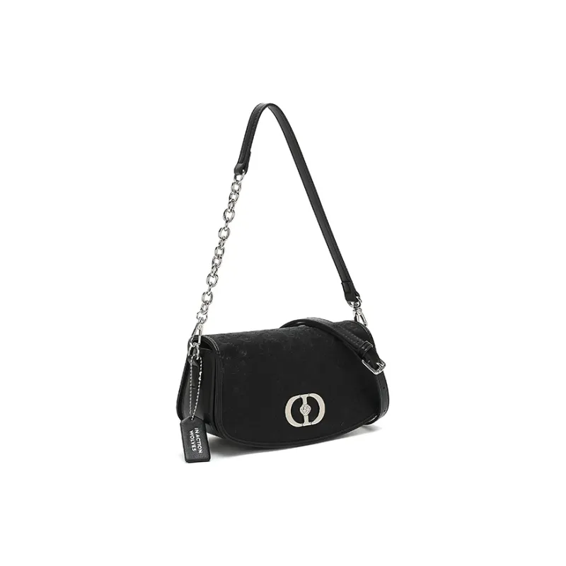 SEPTWOLVES PU Crossbody Bag, Shoulder Bag Women's Black-2