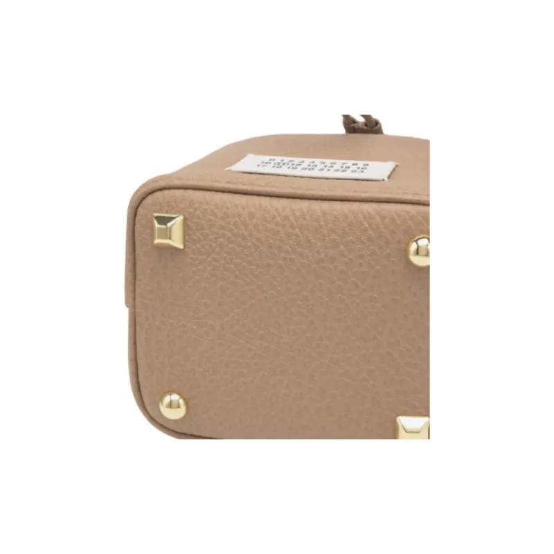 Maison Margiela 5AC Leather Bucket Bag, Shoulder Bag, Crossbody Bag, Handbag Trumpets Women's Beige-6