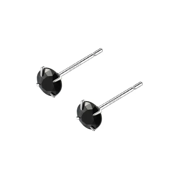 Silver S999 Fine Silver Stud Earrings Women's-3