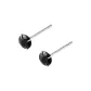 [3mm]Black 999 Fine Silver Stud Earrings Pair~