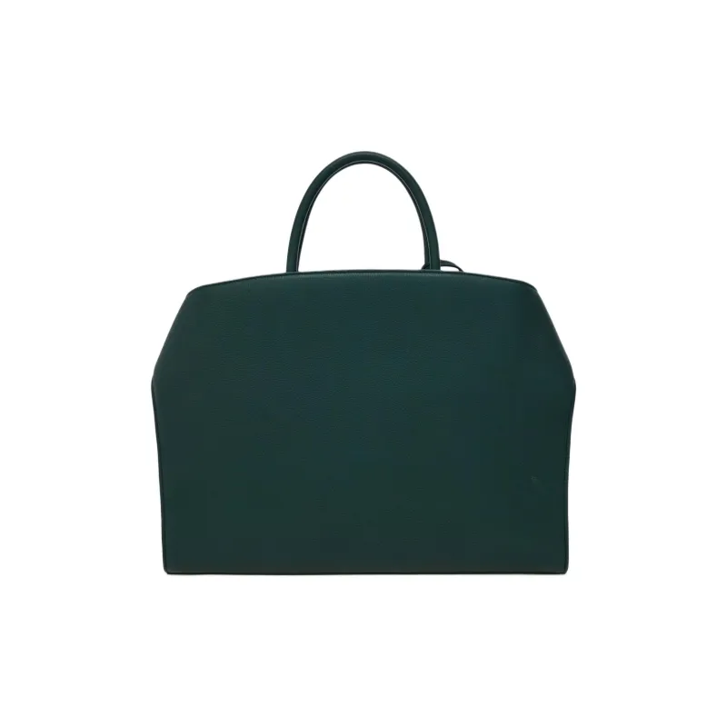 FERRAGAMO Hug Hammered Texture Calfskin Briefcase, One Shoulder Handbag Men's Moss Green-2