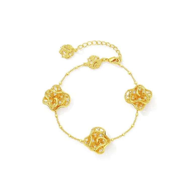 OOAK 925 Sterling Silver, 18K Gold Plated Bracelet Box Women's-0