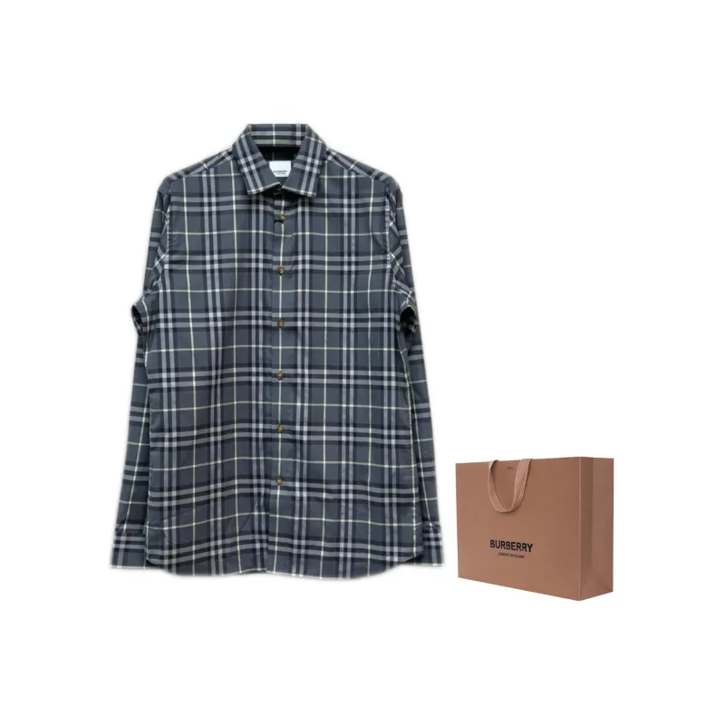 Burberry Shirts Men Gray-2