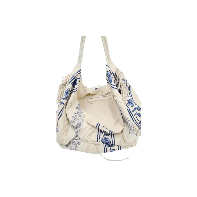 ZARA Cotton Tote Bag, Shopping Bag, Crossbody Bag, Shoulder Bag Women's White-3