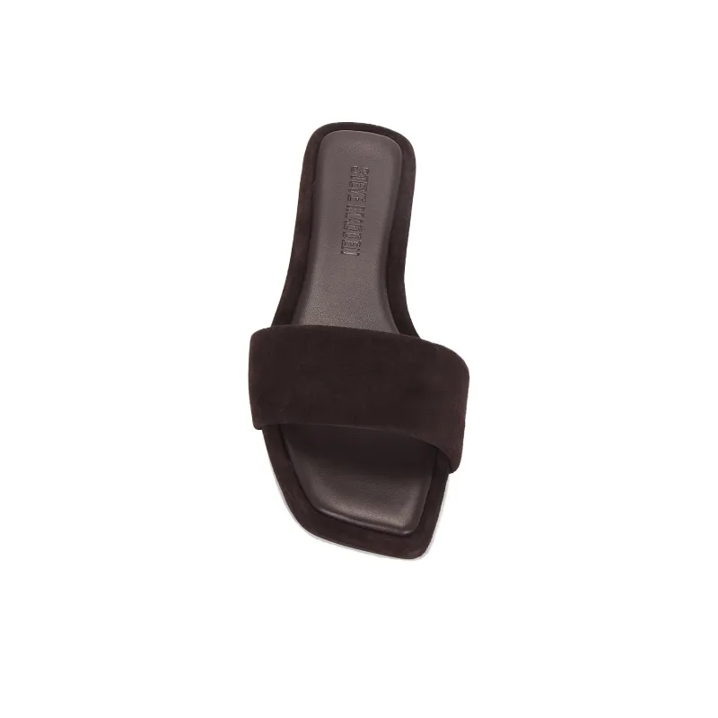 STEVE MADDEN Rubber Sole Abrasion Resistant Slide Slippers Women's Dark Brown-4