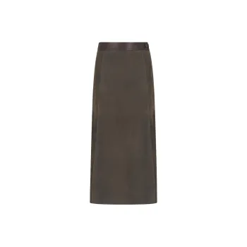 AMANI Leather Long Skirt Women's Brown