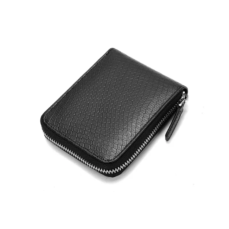 Yalu Polyester With Top Grain Cow Leather Wallet Unisex Black/Coffee/Light Brown-1