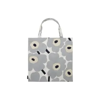 Marimekko Cotton Tote Bag, Shopping Bag, Handbag Trumpets Women's Light Gray