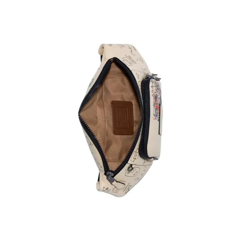 COACH Basquiat Graffiti Collaboration Track Crossbody Bag, Sling Bag, Fanny Pack Tubas Women's Ecru-3