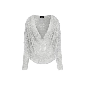 GIORGIO ARMANI Draped Blouse With Lurex And Crystal Embroidery