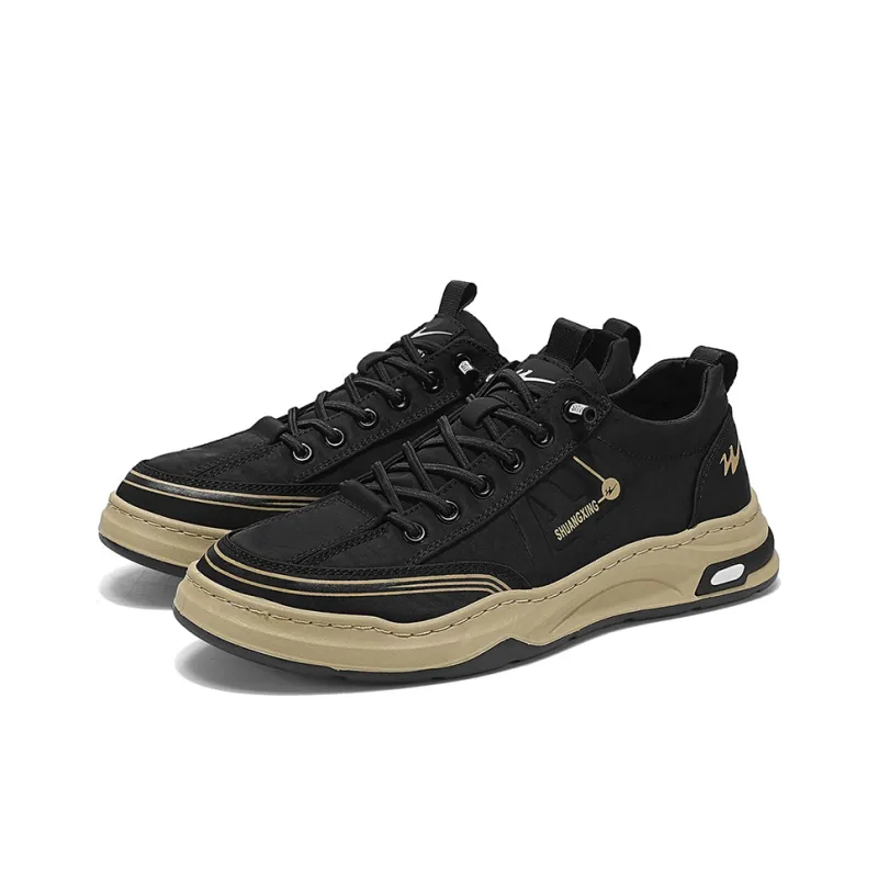 Binary Abrasion Resistant Low Top Skateboard Shoes Men's Black-2