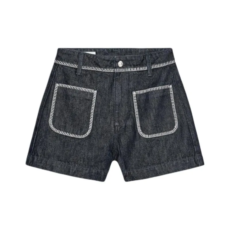 ZARA Denim Shorts Women's Dark Blue-0