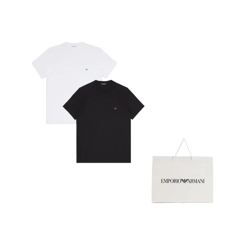 EMPORIO ARMANI Two pack Of Pure Cotton Loungewear T shirts-5