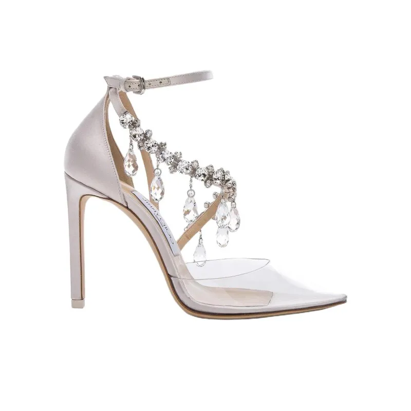 Jimmy Choo x OFF WHITE Victoria Slim Heel High Heels 10cm Women's White-1
