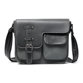 CARTELO PU Messenger Shoulder Bag, Crossbody Bag Unisex Gray/Coffee