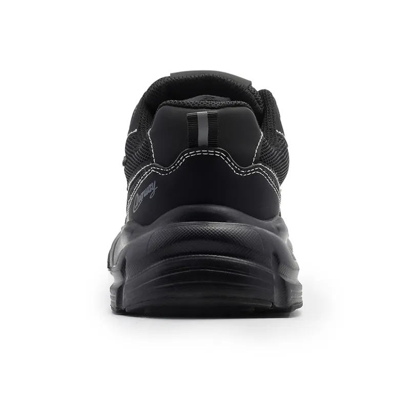 DEERWAY Cushioning Rebound Height Increasing Support Lightweight Breathable Low Top Casual Shoes Men's Black-3