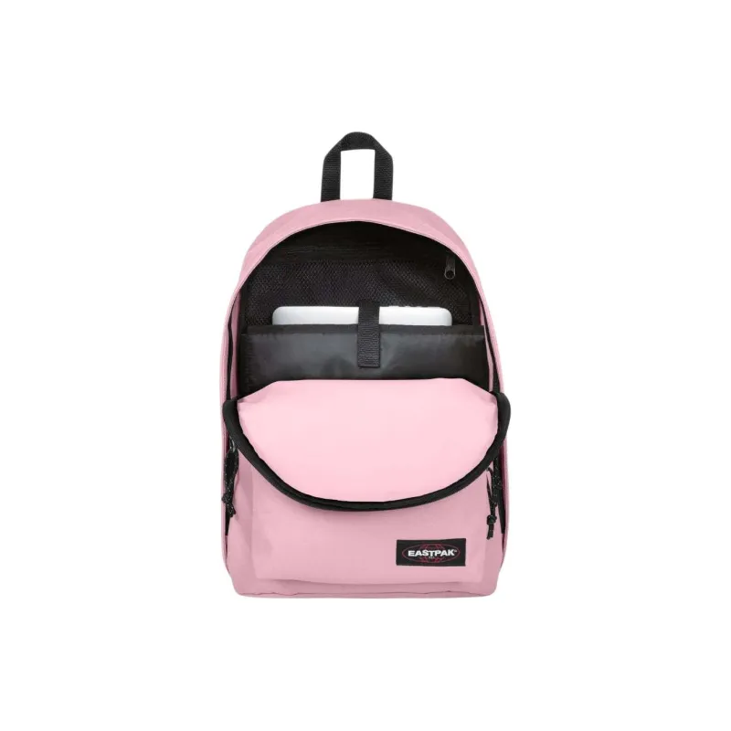 EASTPAK Leather Trim Backpack Women's Pink-2