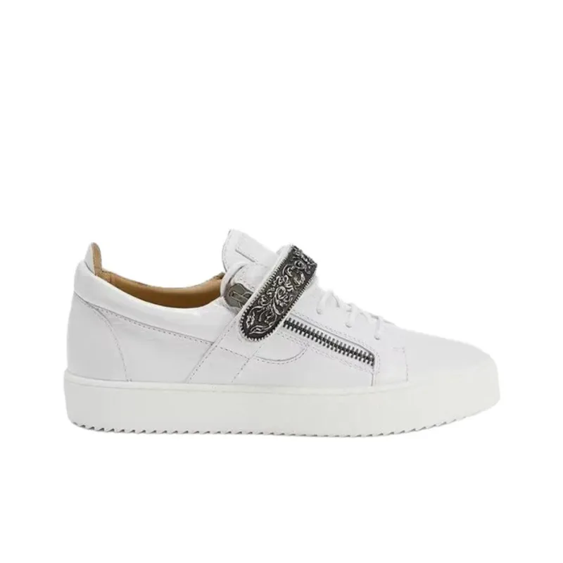 Giuseppe Zanotti/GZ Coby Deluxe Low Top Skateboard Shoes Women's White-1