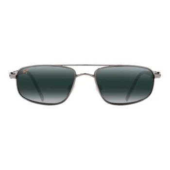 Maui Jim Acetate Metal Alloy Silicone Aviator Sunglasses Unisex Silver