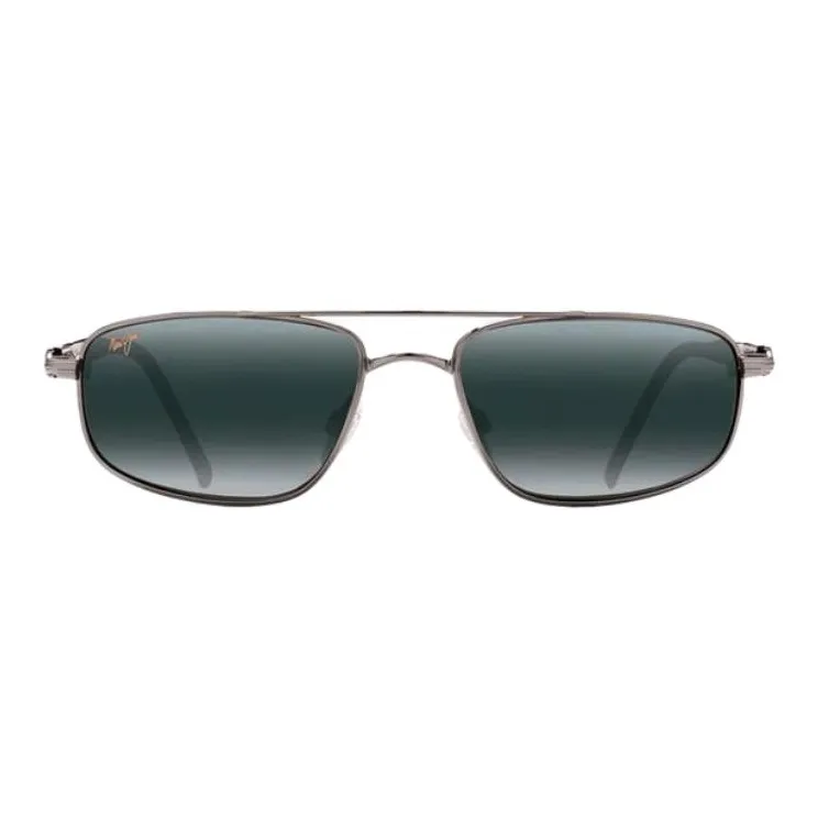 Maui Jim Acetate Metal Alloy Silicone Aviator Sunglasses Unisex Silver-0