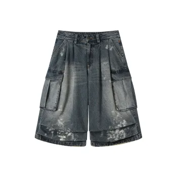 WHELVE Denim Shorts Unisex Blue
