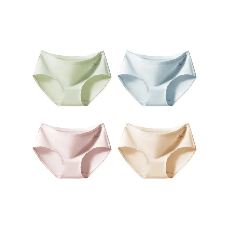 Urban Beauty Underpants Solid Color Classic Girlish Women's 4 Pack-0