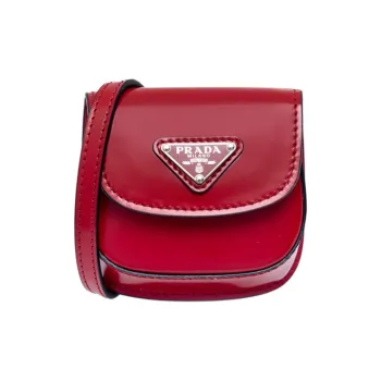 PRADA Cow Leather Earphone Case Women's Red