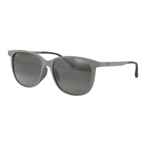 Maui Jim Rubber Carbon Fiber Round Sunglasses Unisex Gray