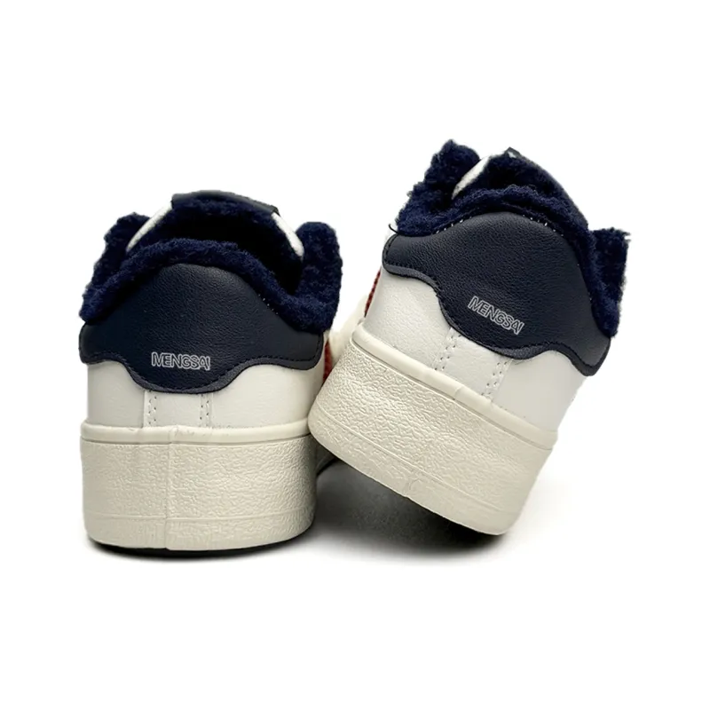 Mengsai Thermal Slip Resistant Low Top Skateboard Shoes Women's Red Blue-4