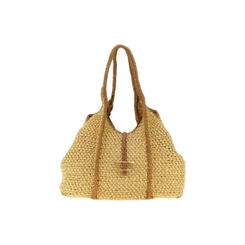 TOD'S T Timeless Viscose Tote Bag, Shopping Bag, Shoulder Bag Tubas Women's Beige