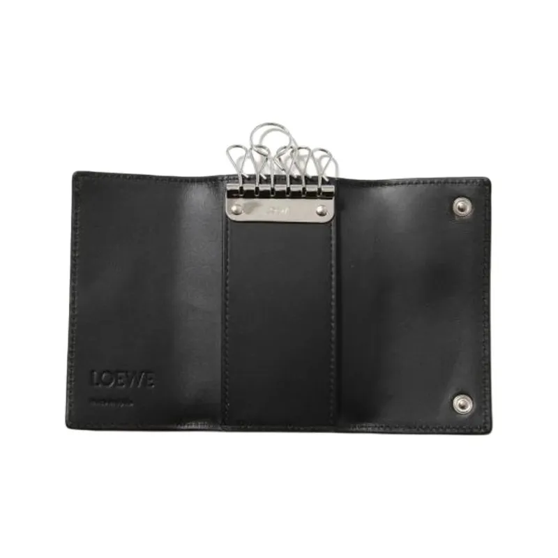 LOEWE Anagram Grain Leather Key Pouch Regular Men's Black-3