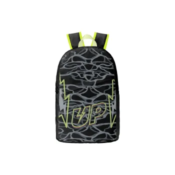 TURN UP Polyester Backpack Unisex Black Green