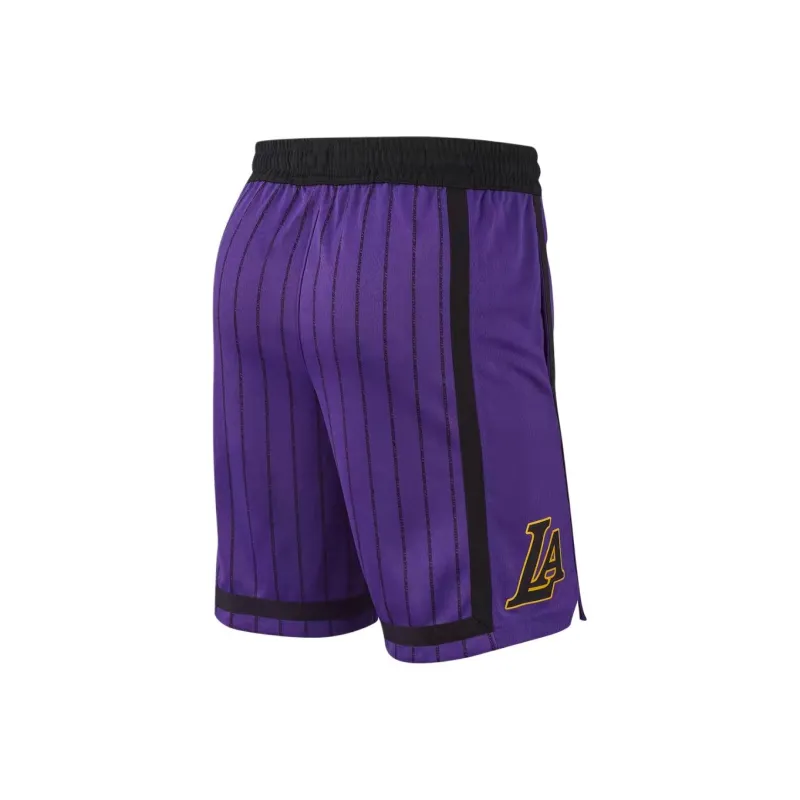 Nike x NBA Los Angeles Lakers Swingman Basketball Shorts Men's All Domain Purple/Amarillo Yellow-1