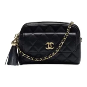 CHANEL Diamond Pattern Camera Bag, Shoulder Bag Women's Black