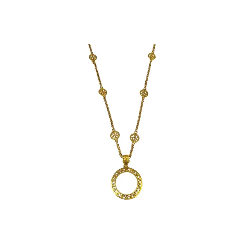 CHANEL 1995 Loupe pendant Necklace-0