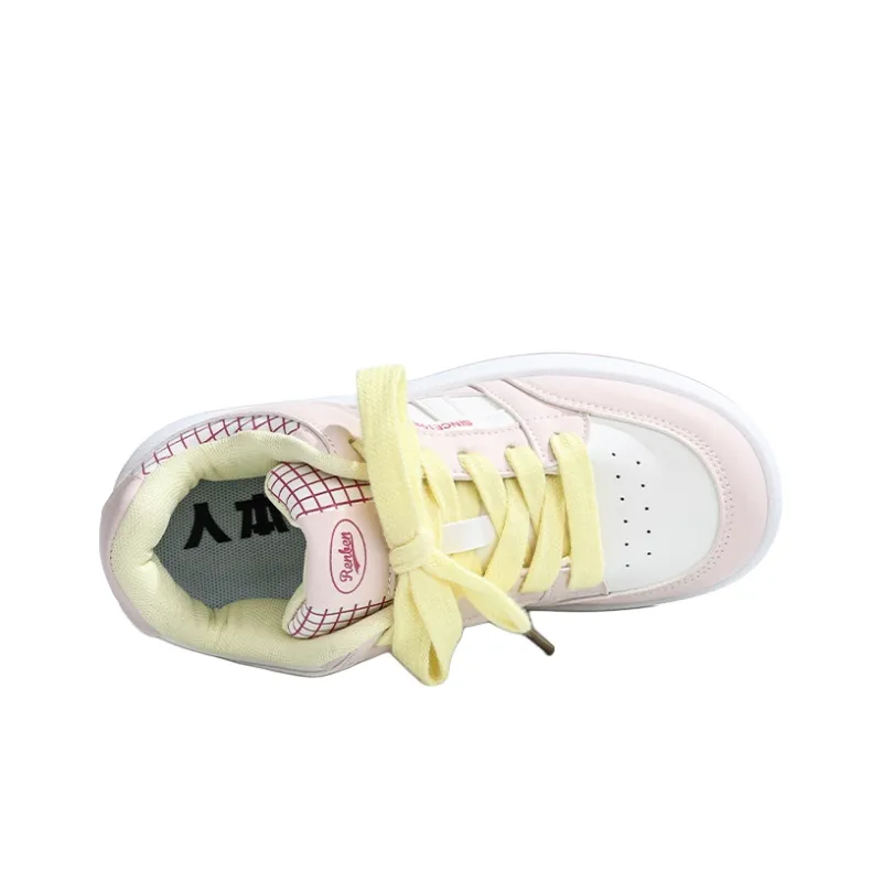RENBEN Balance Height Increase Low Top Skateboard Shoes Women's Pink-3