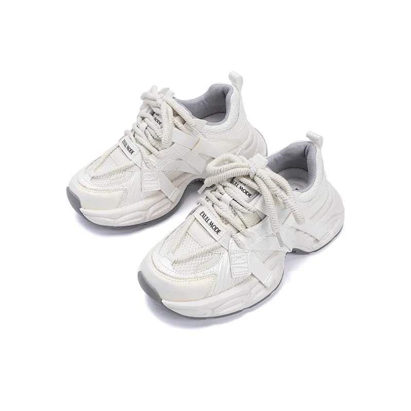 EXULL Q Low Top Chunky Sneakers Women's White-3