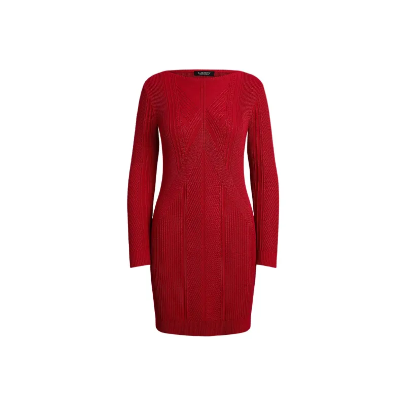 LAUREN RALPH LAUREN Long Sleeved Dress Women's Red-0