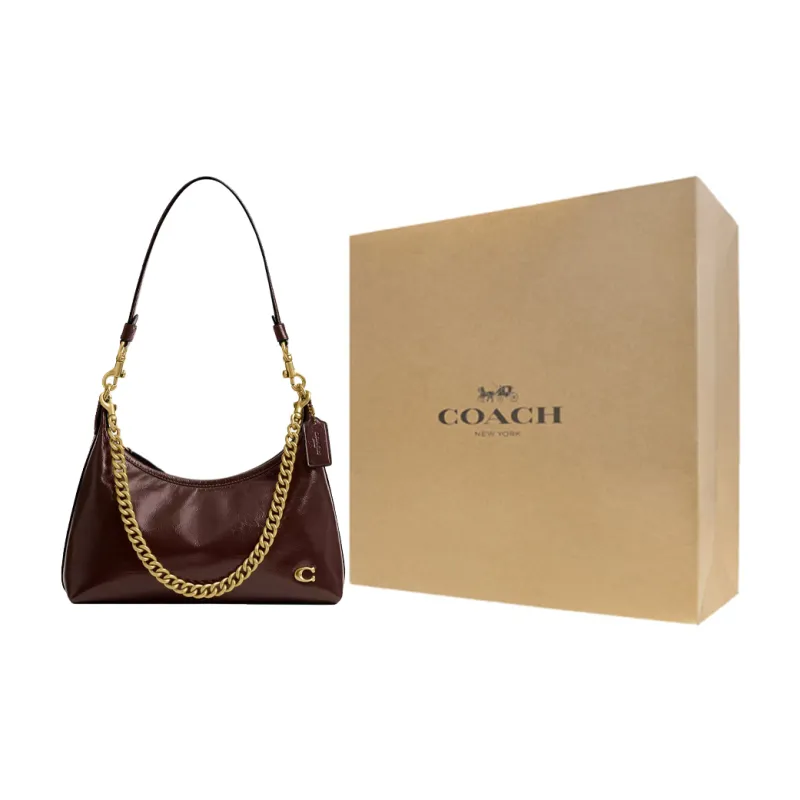 COACH Juliet Leather One Shoulder Handbag Tubas Women's Maple-9