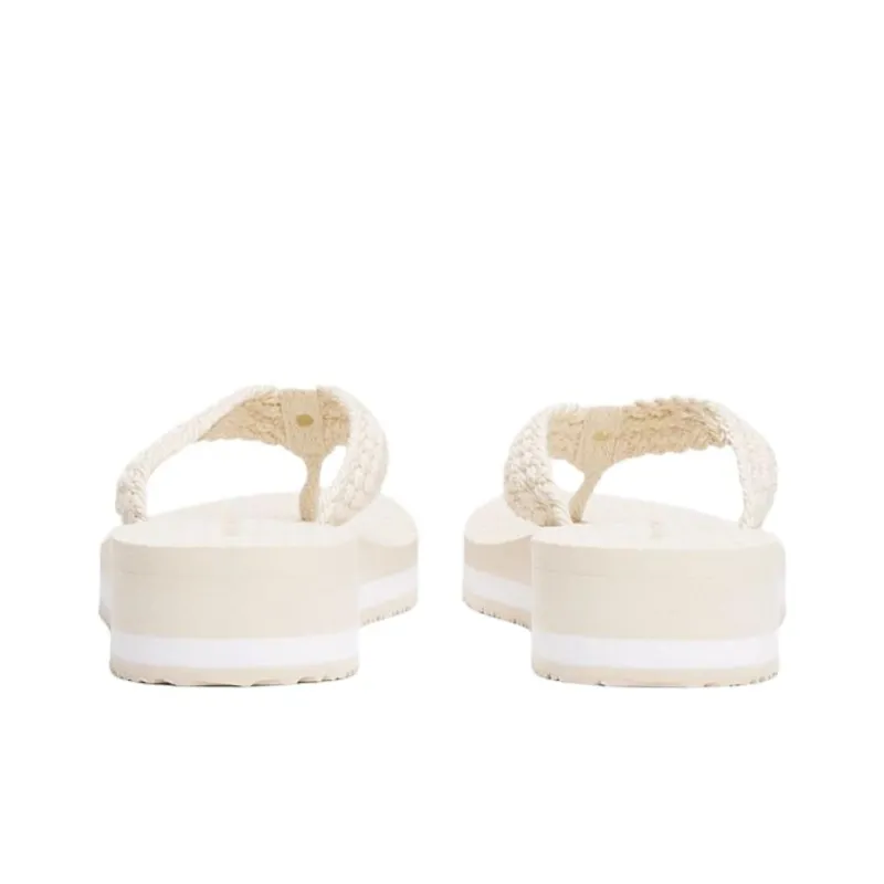 Tommy Hilfiger TH Monogram EVA Abrasion Resistant Flip Flops Women's Beige-4