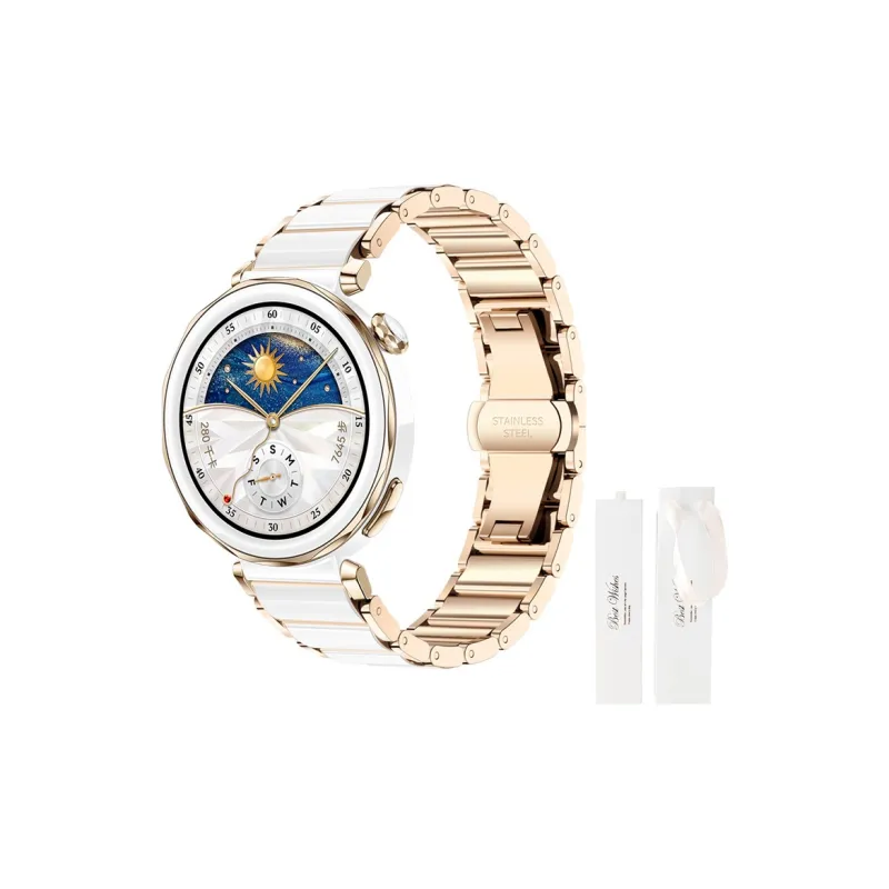 Vobafe White Crystal Collection Huawei Compatibility Watch Band 14.5cm Ceramic Material-6
